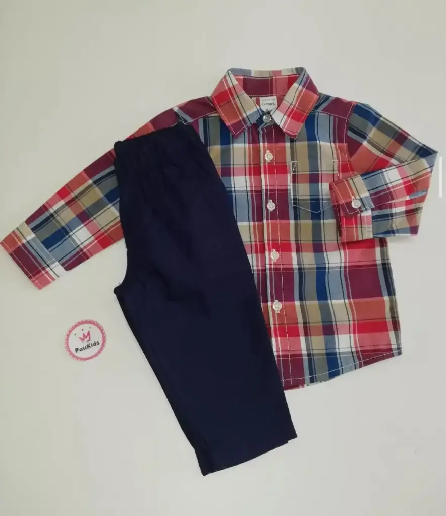 Set x2 camisa ml cuadros con pantalón 