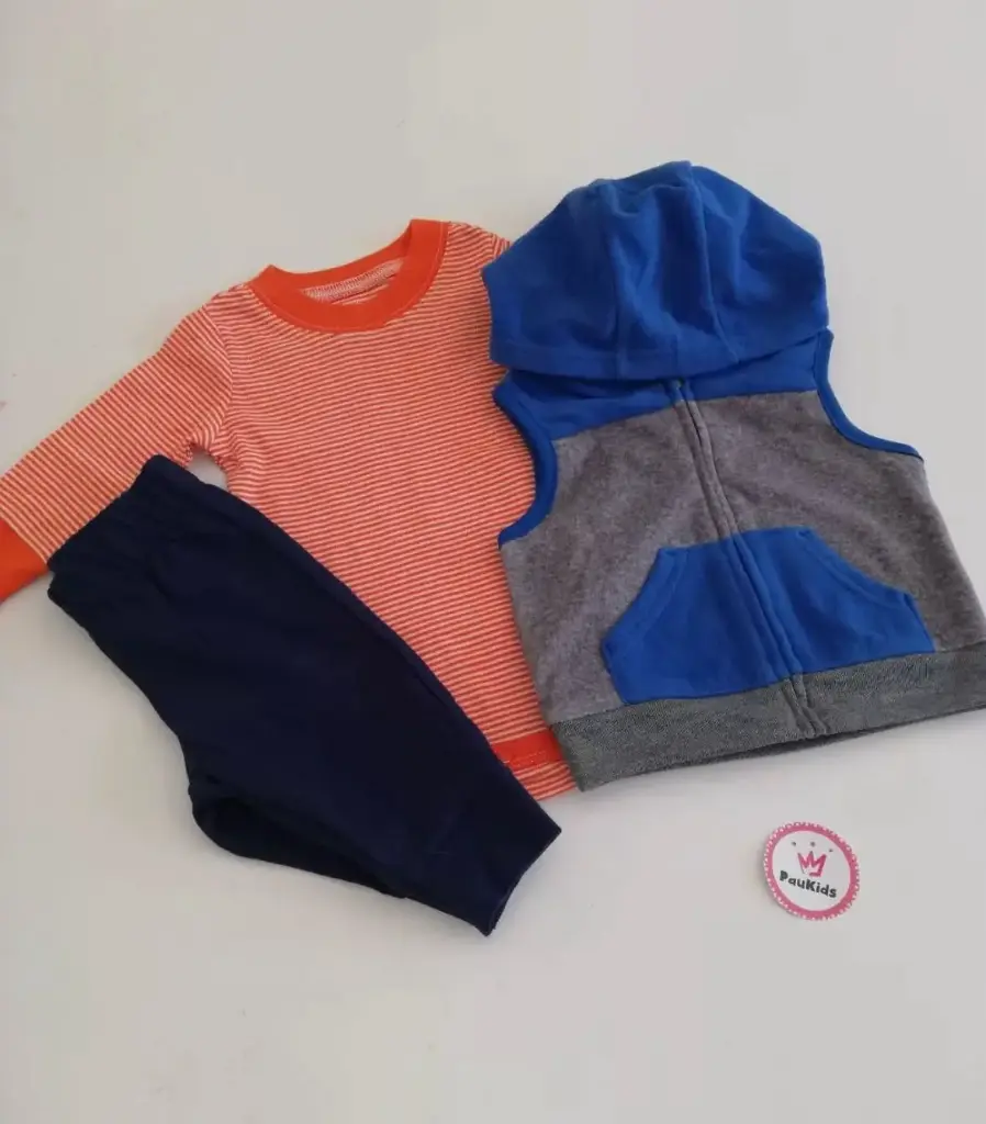 Set x3 bodie naranja buzo y pantalón
