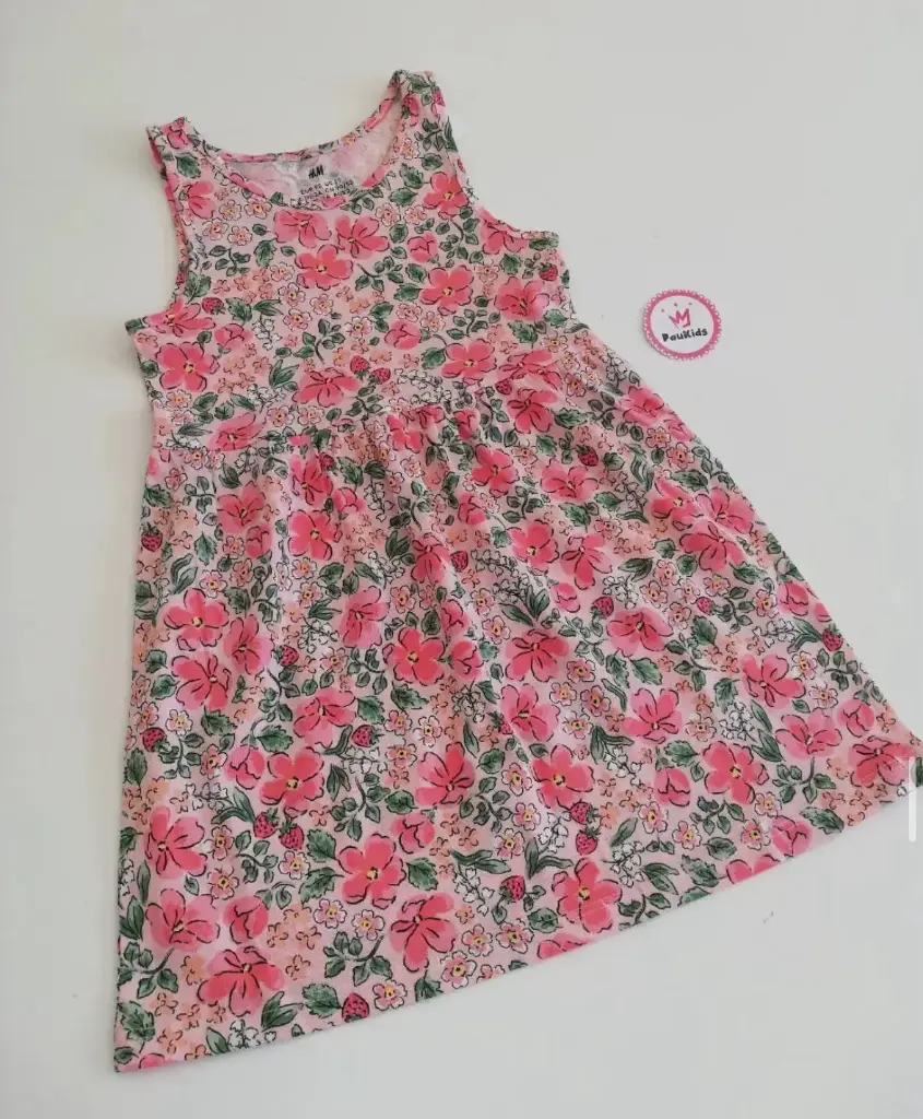 Vestido sencillo rosados flores