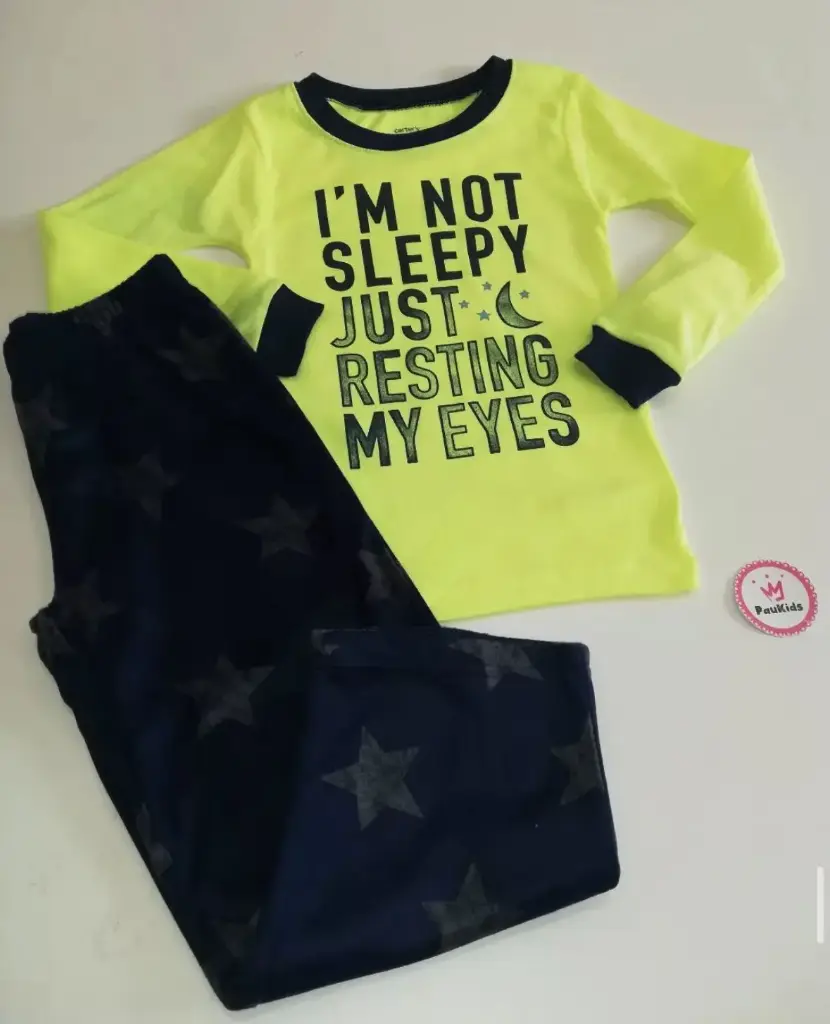Set x2 pijama amarillo pantalón térmico