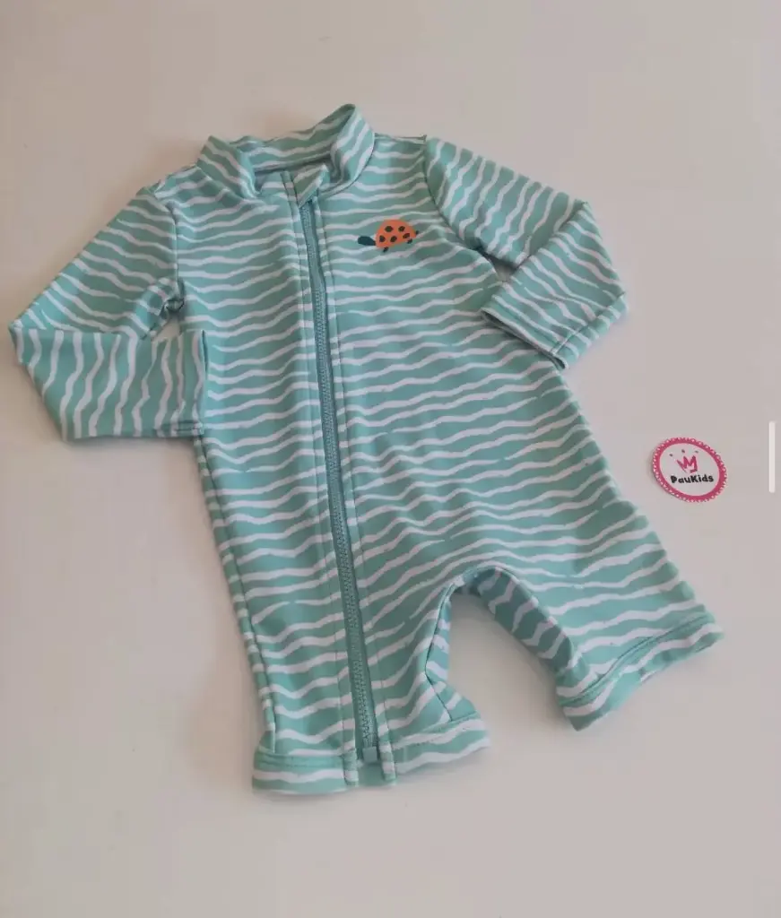 Traje de baño entero celeste tortuga