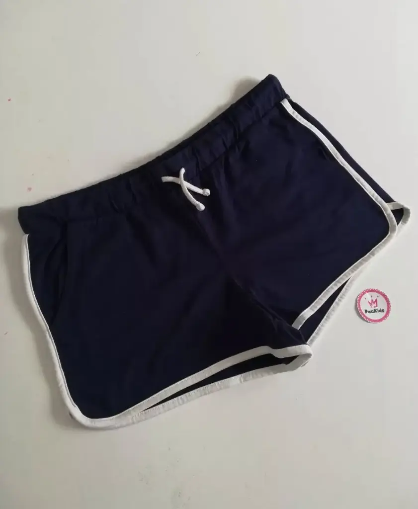 Short de tela azul 