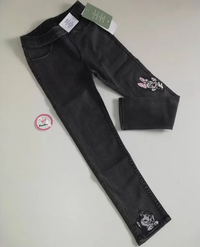 Pantalon jean negro minnie gatito