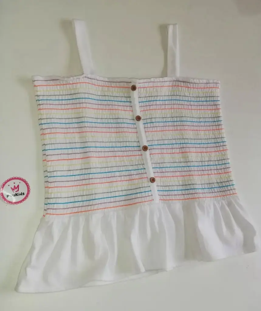 Blusa blanca elásticos colores
