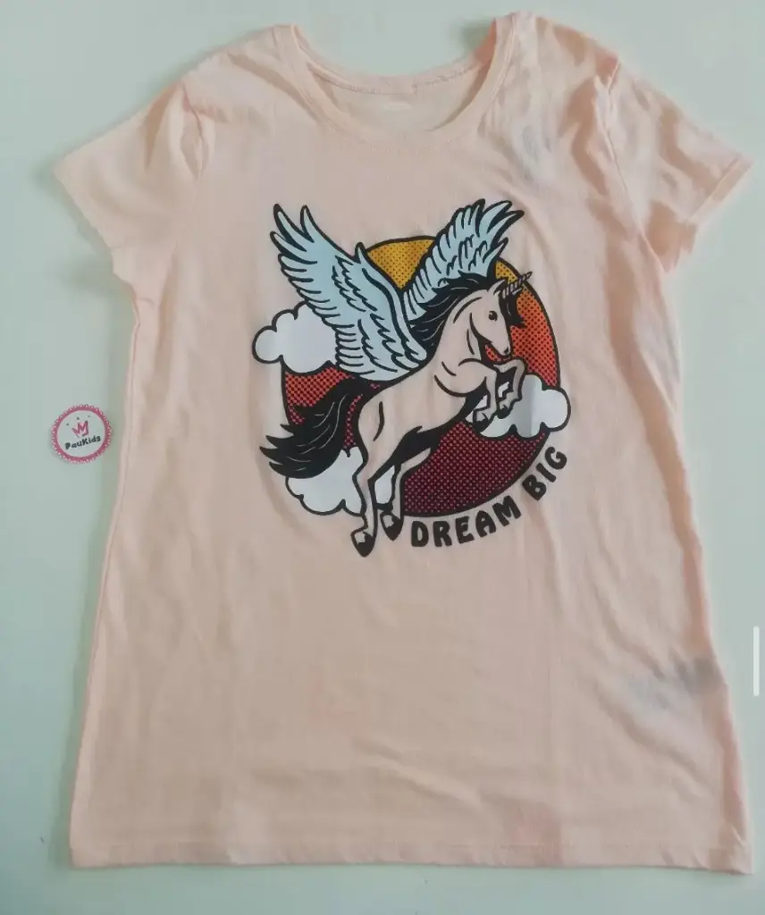 Blusa rosa unicornio con alas dream big