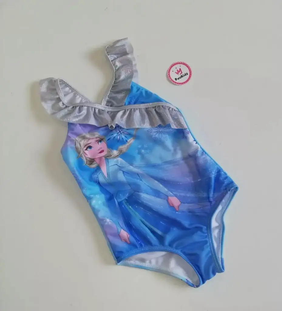 Traje de baño entero Elsa de Frozen azul/plateado