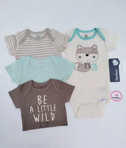 Set x4 bodysuits blanco/celeste be a little wild
