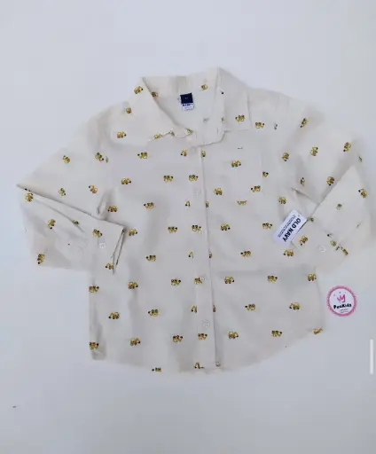 Camisa mangas largas beige tractores