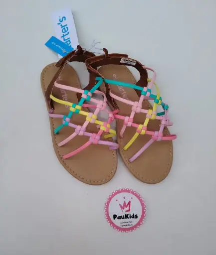 Zapatillas tiras trenzado colorido