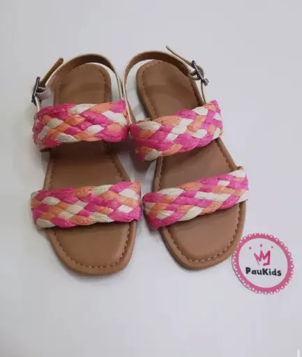 Zapatillas trenzado rosado/beige