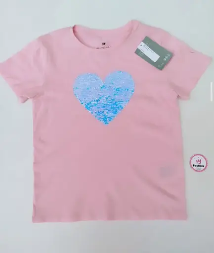 Blusa rosada corazón lentejuelas
