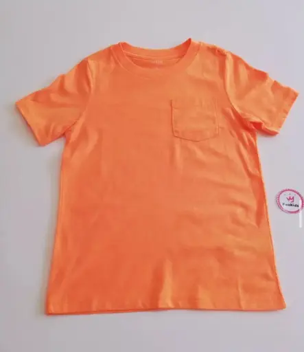 Camiseta naranja bolsillo