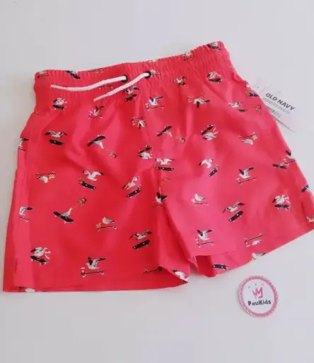 Pantaloneta playera coral patineta pájaro