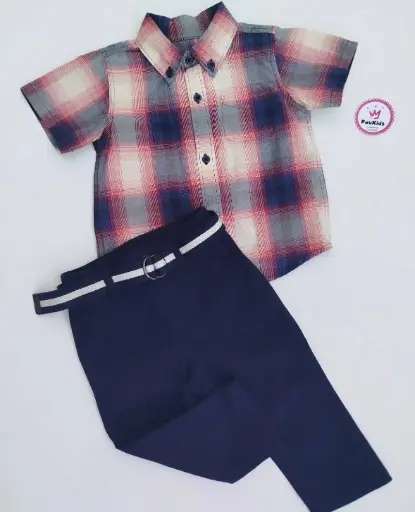 Set x2 camisa cuadros y pantalón