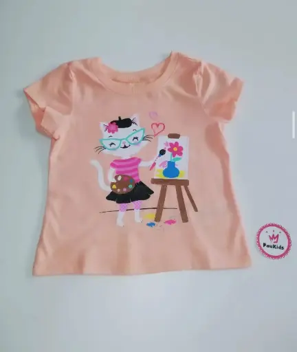 Blusa coral gatita pintora