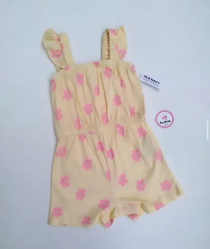 Romper amarillo flores rosa