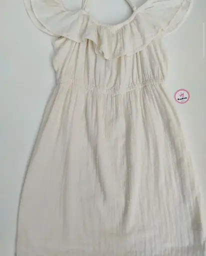 Vestido Blanco tela puntos