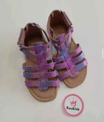 Zapatillas moradas tornasol tiras y cierre 