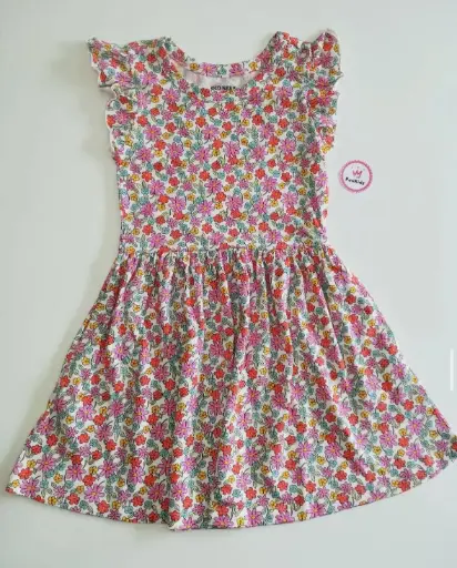 Vestido blanco flores colores