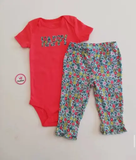 Set x2 bodie coral y licra floreada
