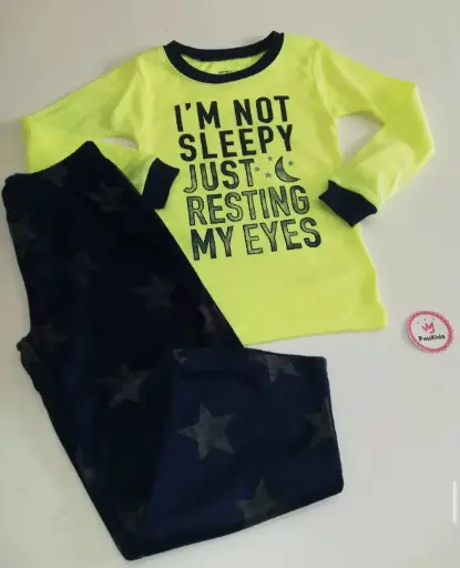 Set x2 pijama amarillo pantalón térmico