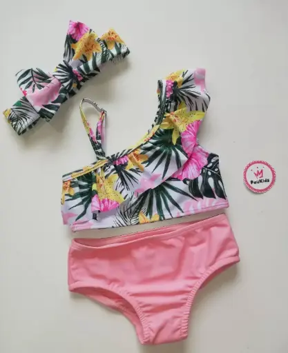 Set x3 traje de baño rosa flores 