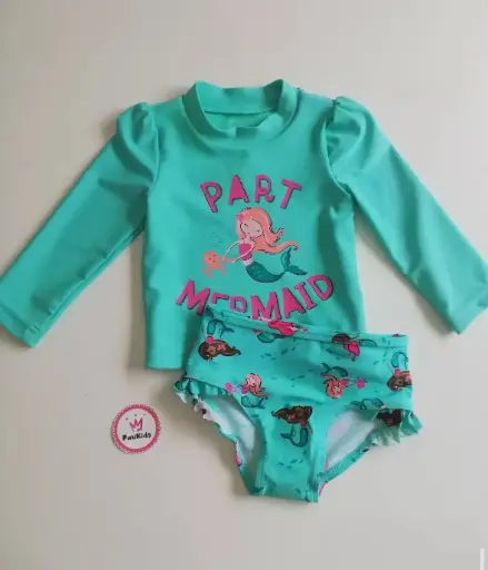 Set x2 traje de baño turqueza sirena
