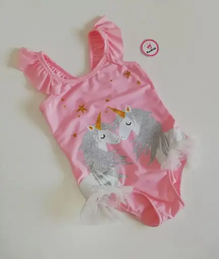 Traje de baño entero rosa unicornios