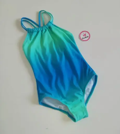 Traje de baño entero azul/verde degradé