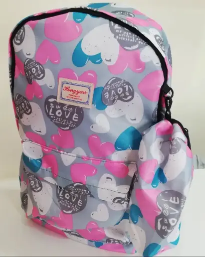 Mochila con cartuchera sweet love corazones