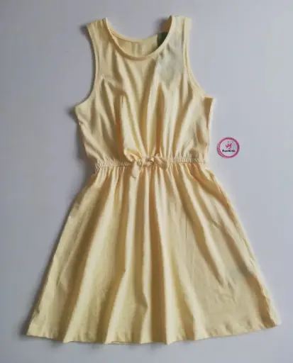 Vestido amarillo elástico lazito