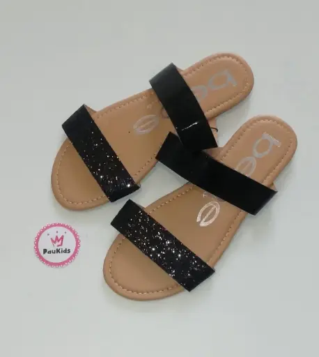 Zapatillas mujer tiras negras bebe