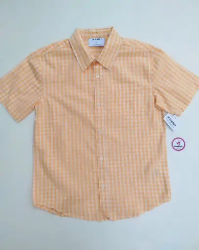 Camisa naranja de cuadros
