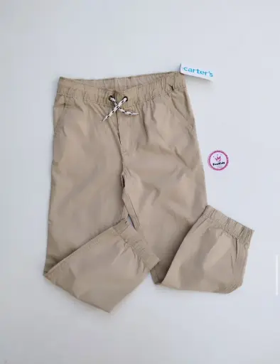 Pantalón cordón beige elástico tobillos