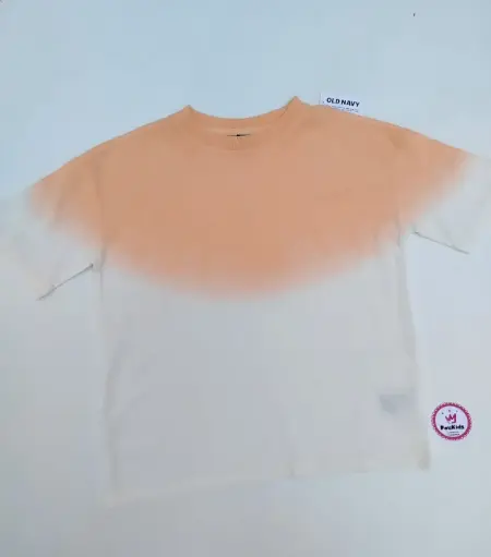 Camiseta blanco / naranja degradé 