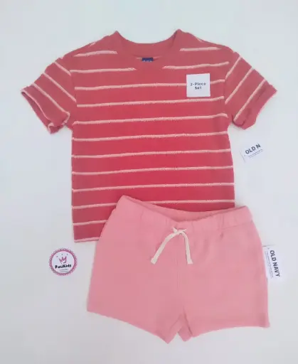 Set x2 camisa roja short rosa