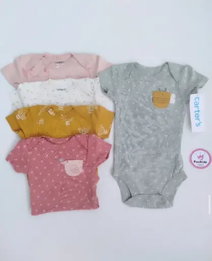 Set x5 bodysuits rosa/verde bolsillos