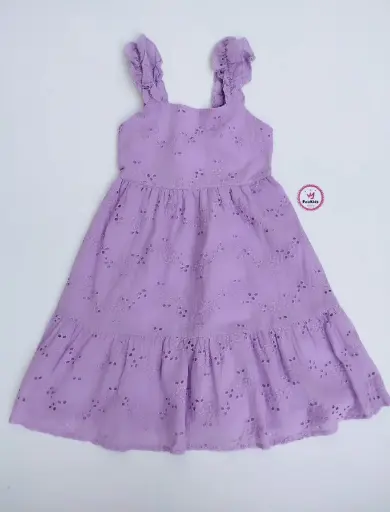Vestido casual lila de encaje