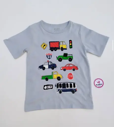 Camiseta celeste carros 
