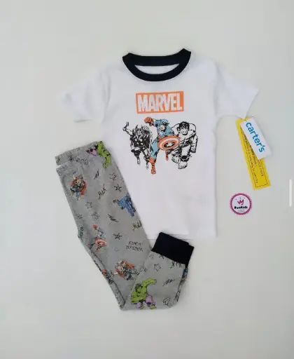 Set x2 pijama blanco/gris Marvel